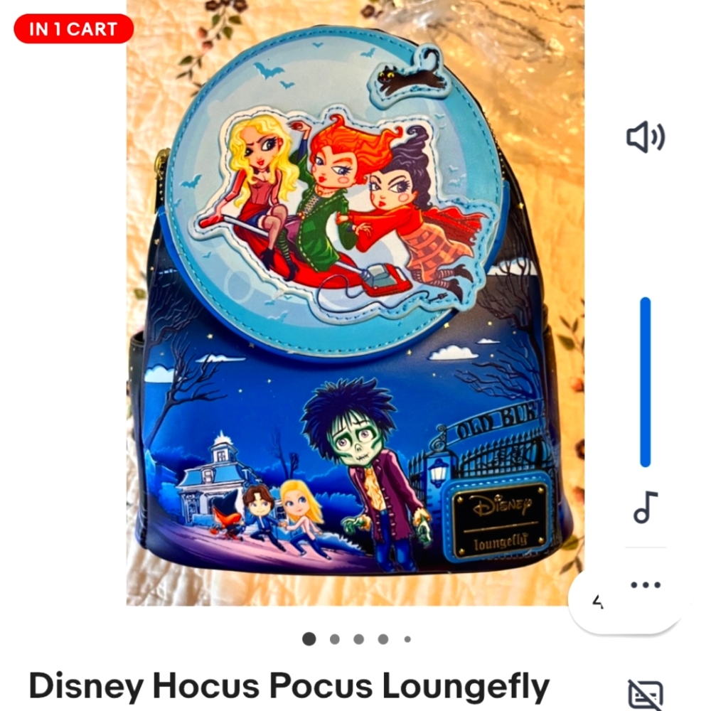 Brand New, Never Used Loungefly Blue and Black Hocus Pocus Backpack